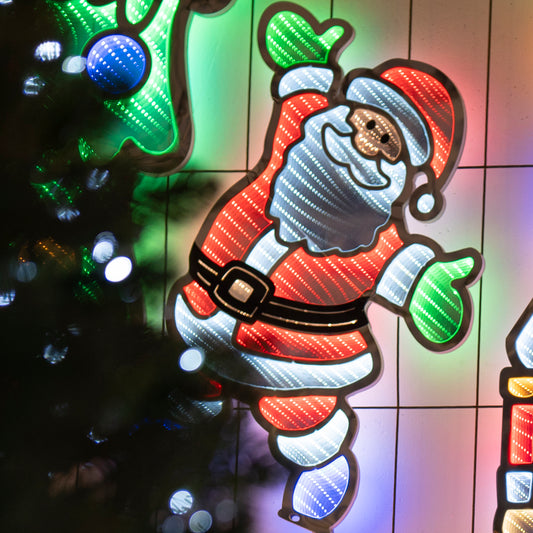 Babbo Natale con luci LED multicolore Infinity Light