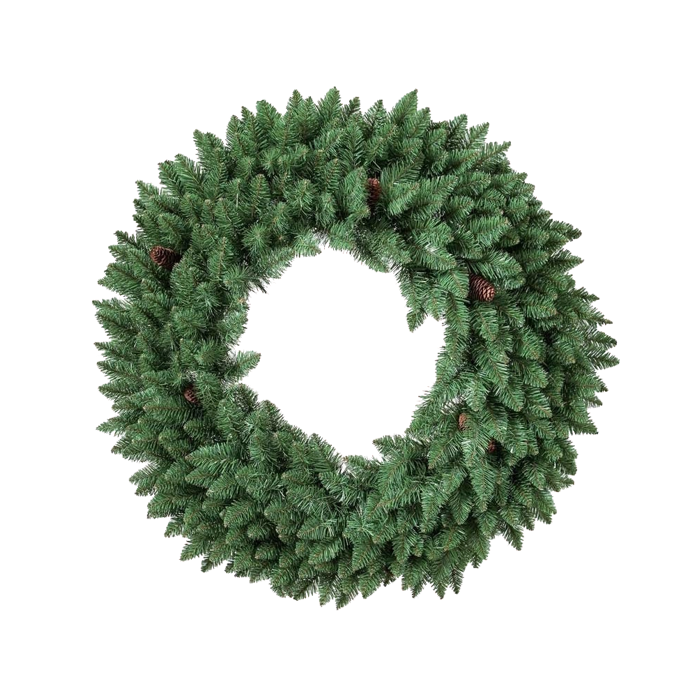 Corona Natalizia con Pigne (90 cm) – PVC