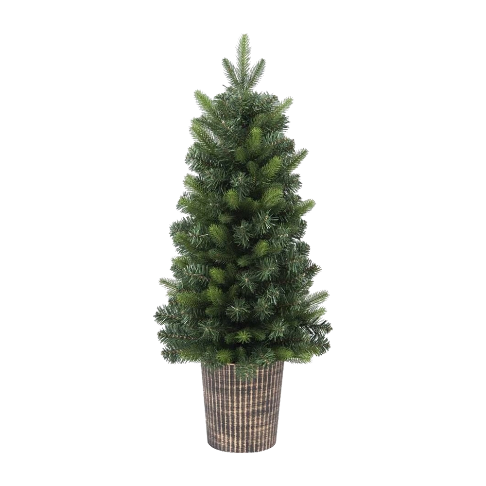 Pinetto (90 cm) in PE+PVC con Vaso Rotondo Marrone