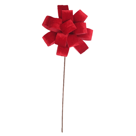 Fiore Fiocco Rosso Natalizio – Ø 20 cm, L 45 cm