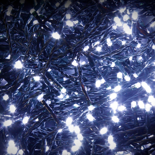 Catena Luminosa LED con Giochi di Luce e Cavo Scuro – Uso Interno/Esterno (Varie Misure)