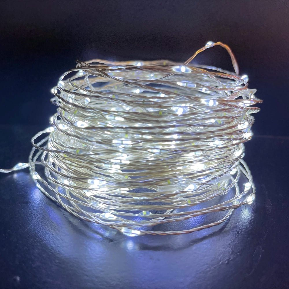 Catena Luminosa 100 LED Bianchi su Filo di Rame Flessibile