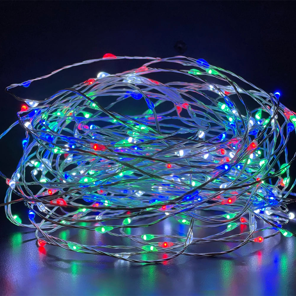 Catena Luminosa da 20?m con 200 gocce LED bianchi