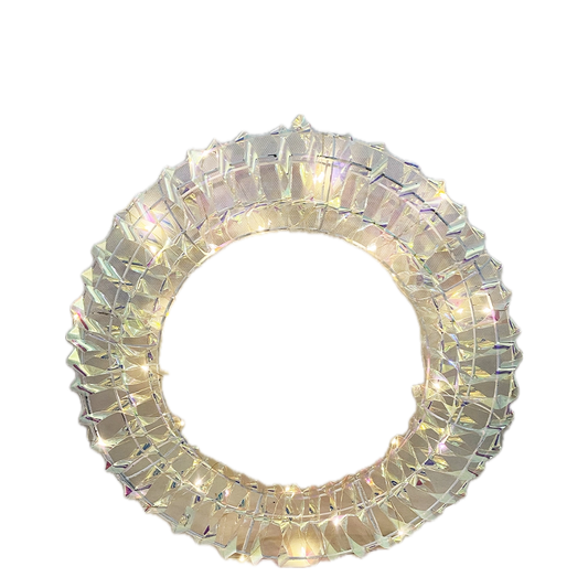 Corona natalizia Prestige Rainbow da 40 cm con 20 gocce LED bianco caldo