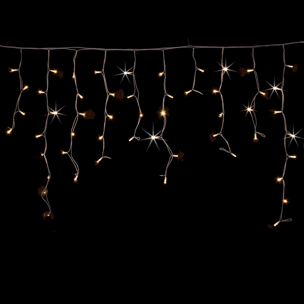 Tenda Luminosa Sfalsata 216 LED Bianchi con Flash – 4x1,5 m