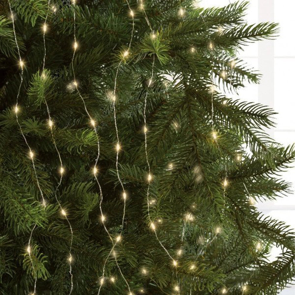 Tenda Albero Natalizio con 240 LED Bianco Caldo e Flash