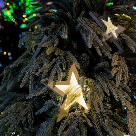 Tenda natalizia con 11 stelle Infinity Light e luci LED bianco caldo