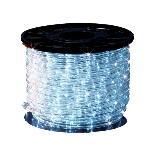 Bobina da 44 metri di tubo LED bianco con diametro 13mm, 2 fili e 1584 LED