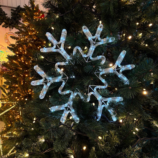 Fiocco di Neve Luminoso con Tubo LED (46x40 cm)