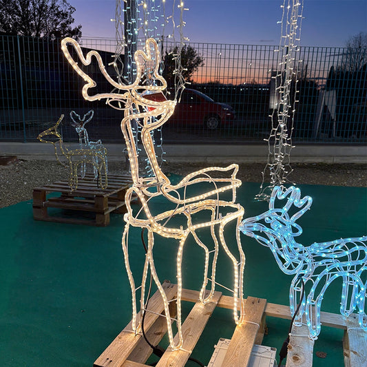 Renna 3D Illuminata con Tapelight LED Bianco Caldo 93x60x28 cm