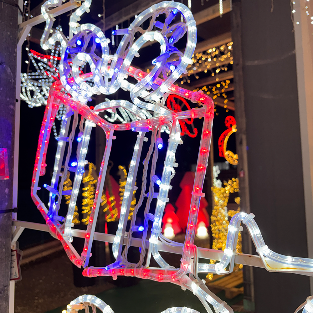 Scultura Luminosa Natalizia LED 200 cm - 3 Pacchi Regalo Colorati IP44 Esterno