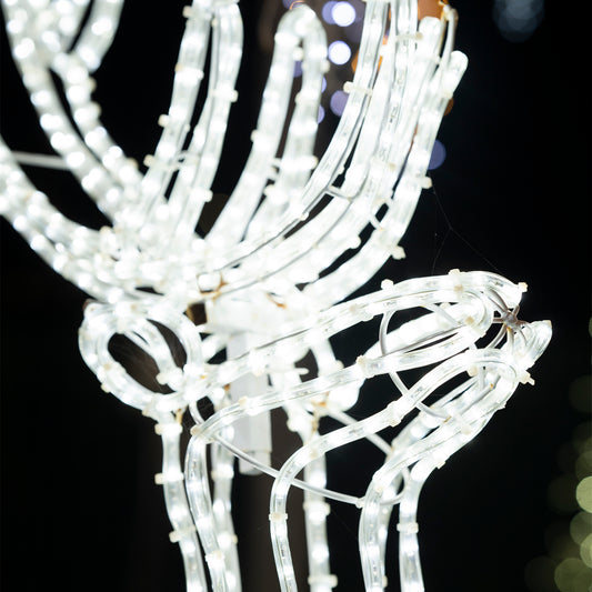 Renna Natalizia 150 cm con Tubo LED Bianco