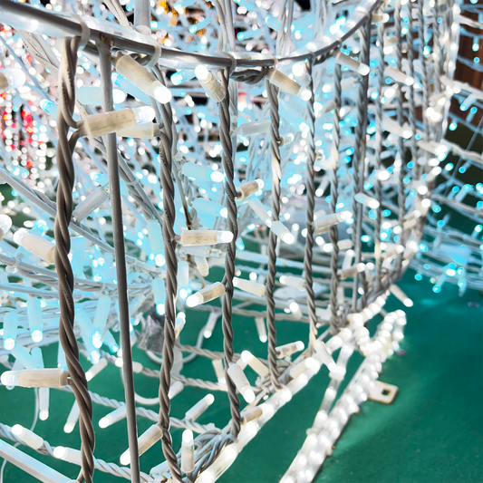 Slitta Natalizia 80x120x80 cm con Tubo LED e Luci Lucciolone