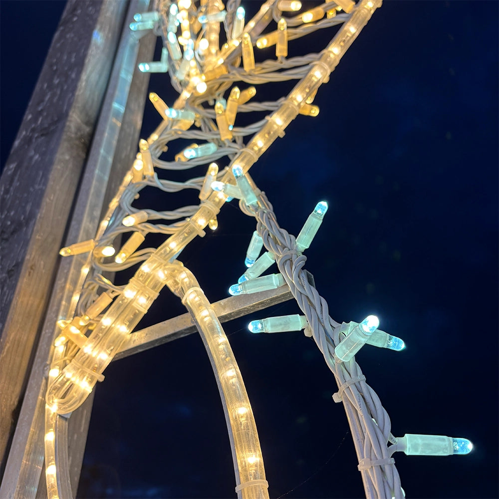Figura Ribbon LED Bianco e Bianco Caldo 200x68 cm