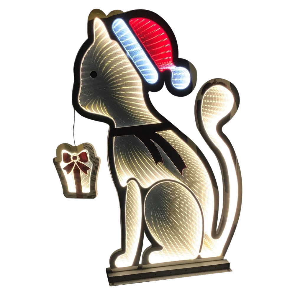 Gattino luminoso multicolore alto 80 cm con tecnologia Infinity Light