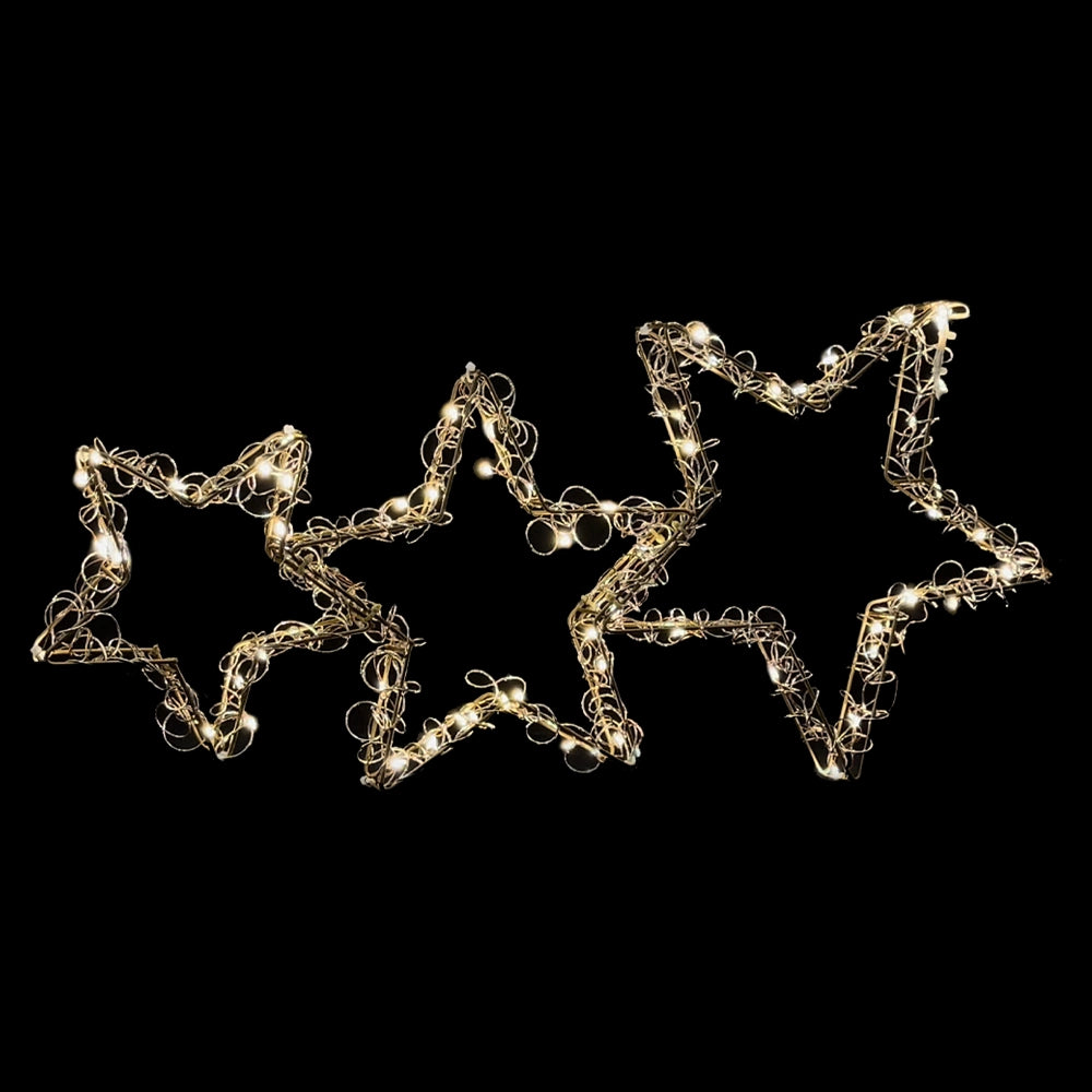 TRIPLA STELLA CON GOCCE DI LED FULL FLASH B