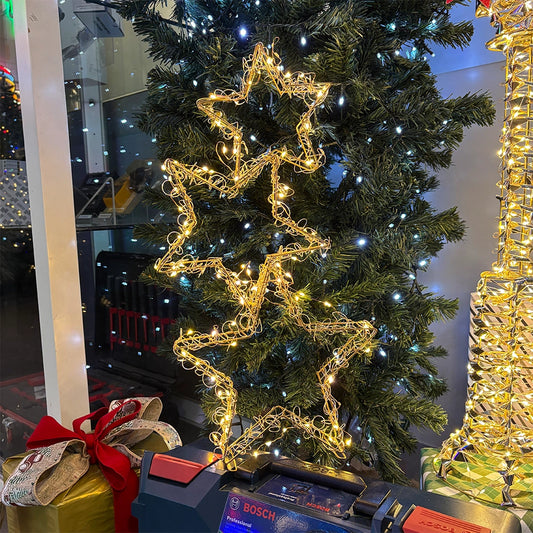 TRIPLA STELLA CON GOCCE DI LED FULL FLASH B