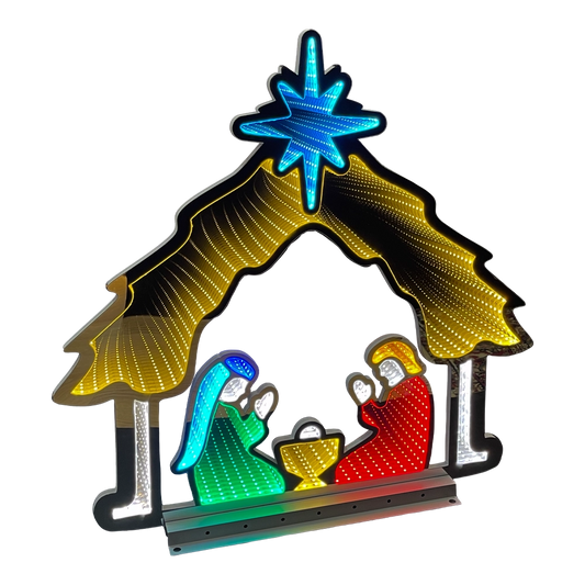 Natività stilizzata alta 65 cm con luci Infinity Light