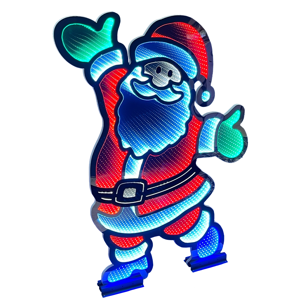 Babbo Natale da 60 cm con luci LED multicolore Infinity Light
