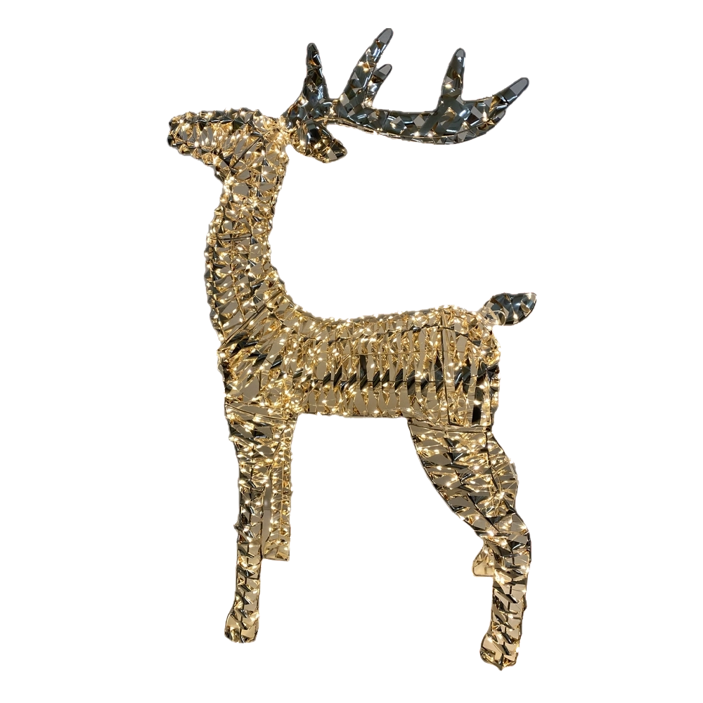 Renna luminosa Prestige effetto Rainbow con 600 gocce di LED colorati