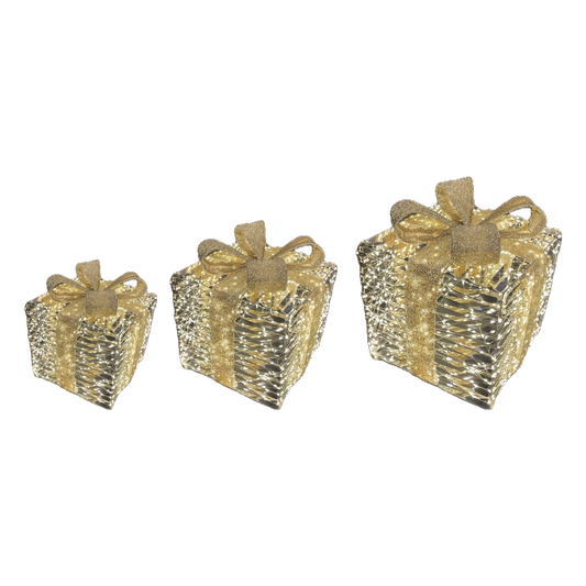 Set 3 Pacchi Regalo Luminosi Prestige Gold con 4200 LED