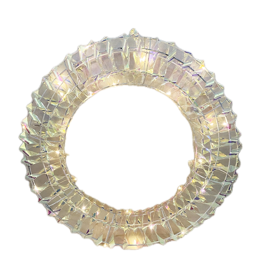 Corona Natalizia Luminosa effetto Rainbow e Gold