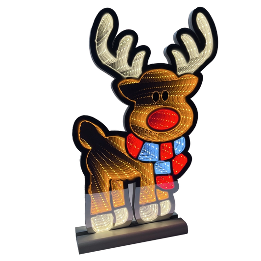 Renna luminosa da 60 cm con tecnologia Infinity Light multicolor