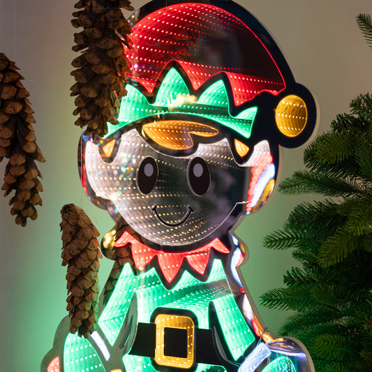 Elfo luminoso da 60 cm con tecnologia Infinity Light multicolor