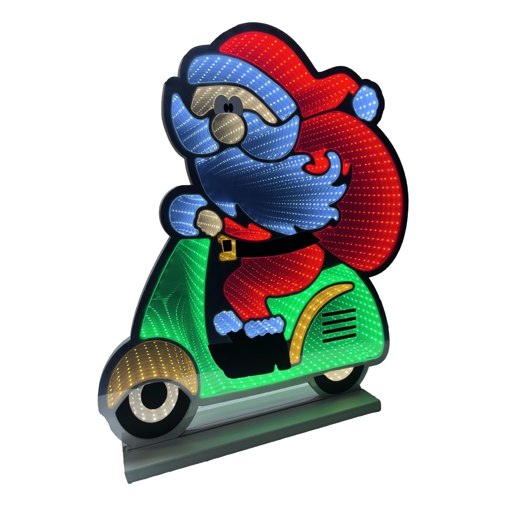 Babbo Natale su Scooter 90 cm Infinity Light Multicolor
