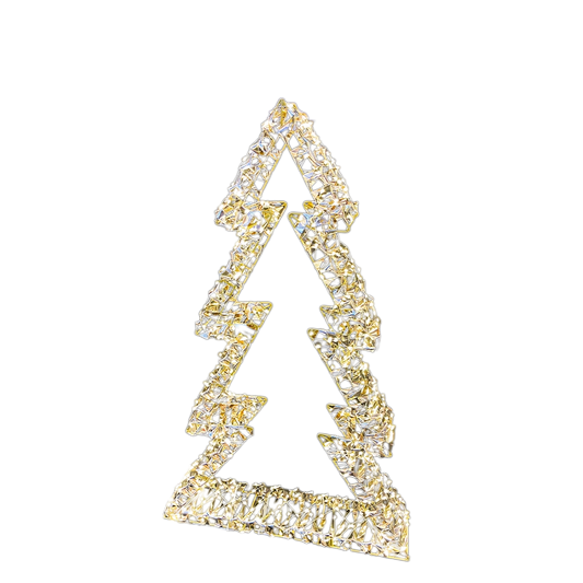 Albero 3D dorato con 600 luci LED bianco caldo