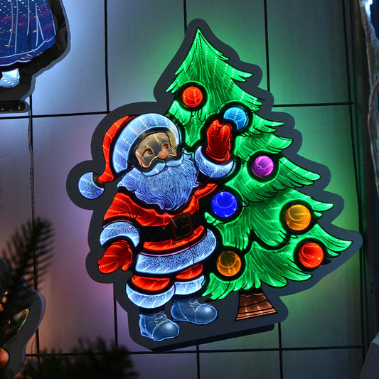 Babbo Natale con Albero Infinity D&N LED 40 cm