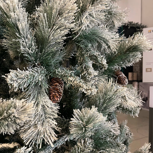 Albero artificiale germogliato innevato 180 cm