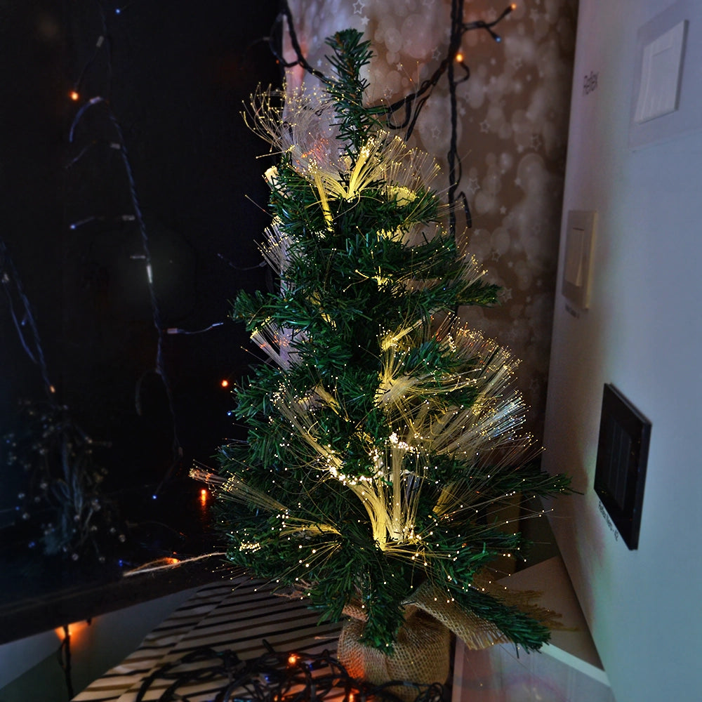Albero di Natale artificiale 60cm Fibre Ottiche Luce