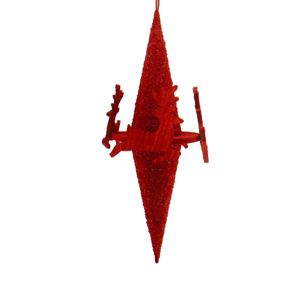 Ghiacciolo Decorativo 50cm Crystal Chic Rosso