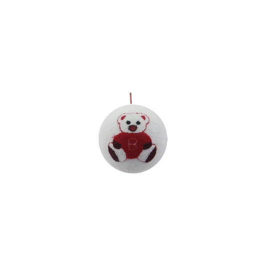 Sfera Decorativa Crystal Chic 20 cm Bianca con disegno natalizio