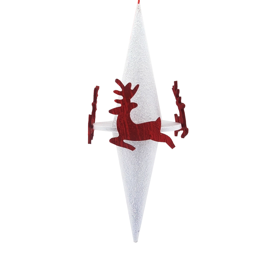 Ghiacciolo Decorativo Natalizio Crystal Chic 120cm Bianco/Rosso