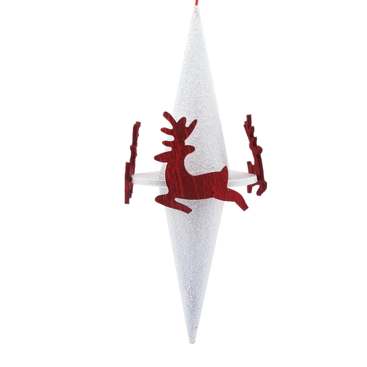 Ghiacciolo Decorativo Natalizio Crystal Chic 120cm Bianco/Rosso