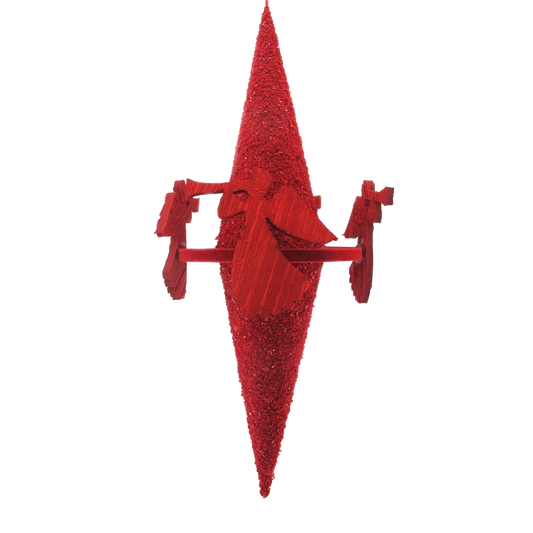 Ghiacciolo Decorativo Natalizio Crystal Chic 120cm Rosso