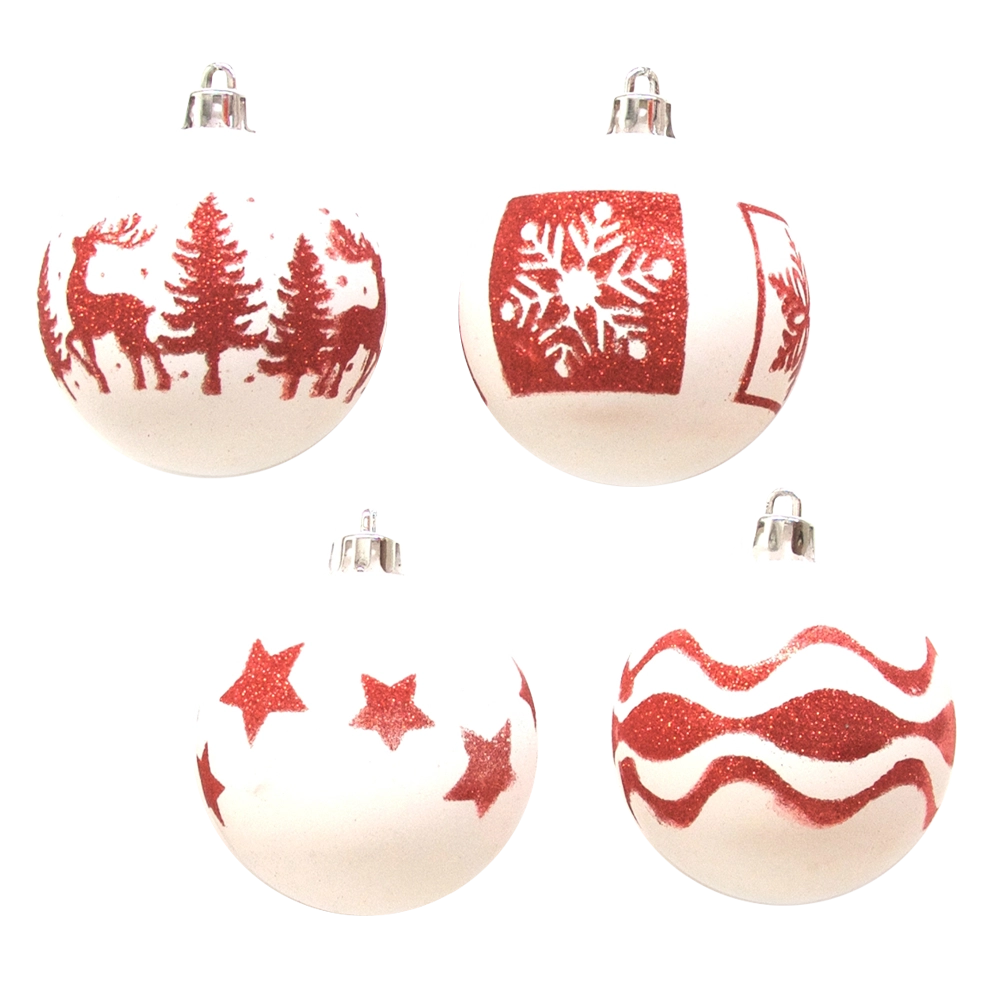 Sfera Decorativa Natalizia 70cm Bianca/Rossa