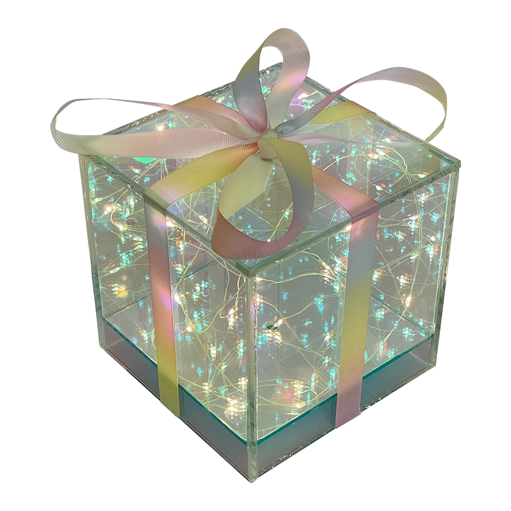 Pacco Regalo Decorativo in Vetro Crystal Design 15cm