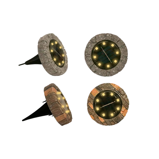 Segnapasso Solare MARTE GiocoPlast - Effetto Pietra con Pannello Fotovoltaico