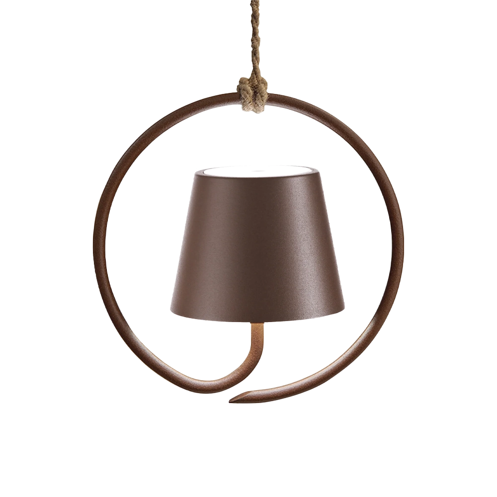 Poldina Sospesa Singola – Lampada Ricaricabile Corten