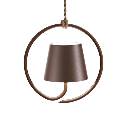 Poldina Sospesa Singola – Lampada Ricaricabile Corten