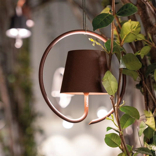 Poldina Sospesa Singola – Lampada Ricaricabile Corten