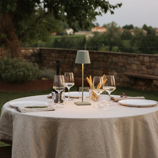 Poldina – Lampada da Tavolo Ricaricabile Verde Opaco