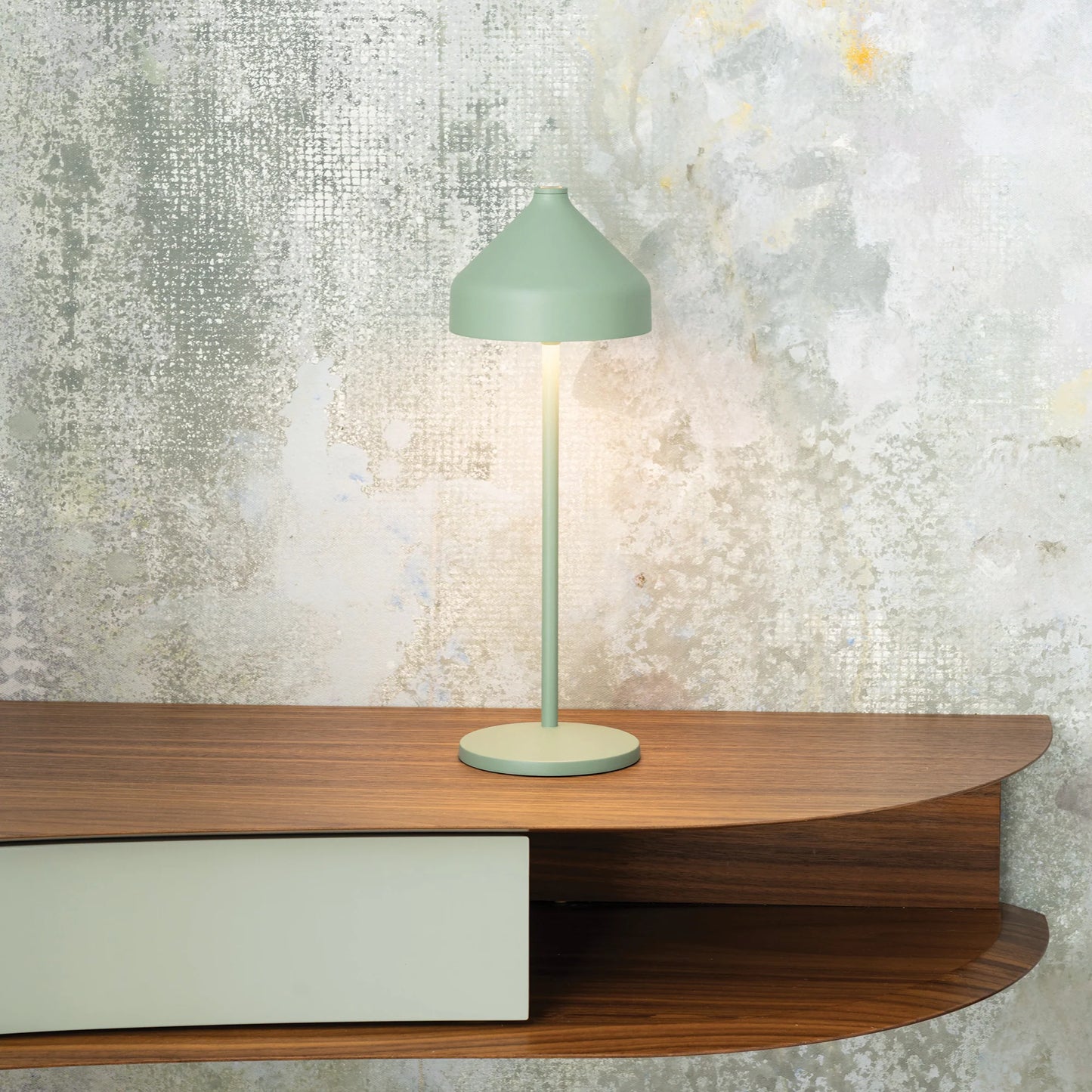 AMELIE Zafferano - Lampada da tavolo LED ricaricabile con dimmer touch