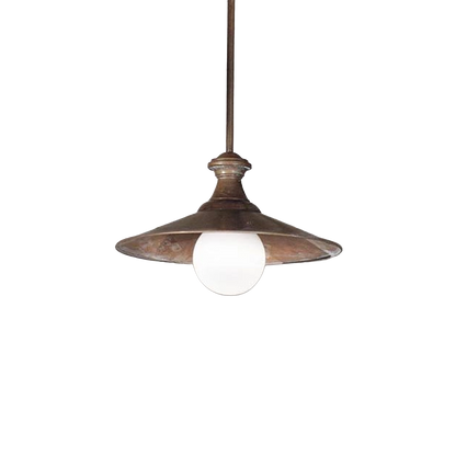 LOGGIATO - Sospensione Classica Regolabile in Rame Anticato e Vetro Soffiato