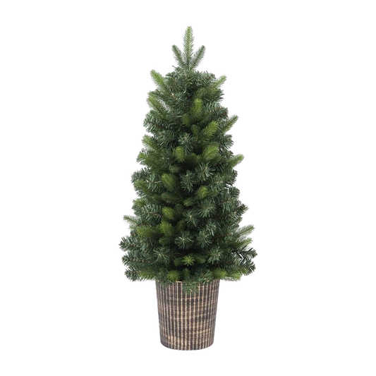 Pinetto (90 cm) in PE+PVC con Vaso Rotondo Marrone