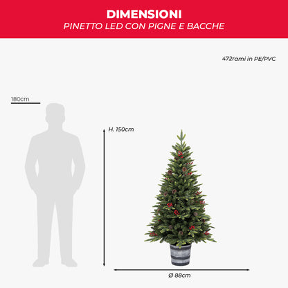 Albero artificiale Pinetto (150 cm) in PE+PVC
