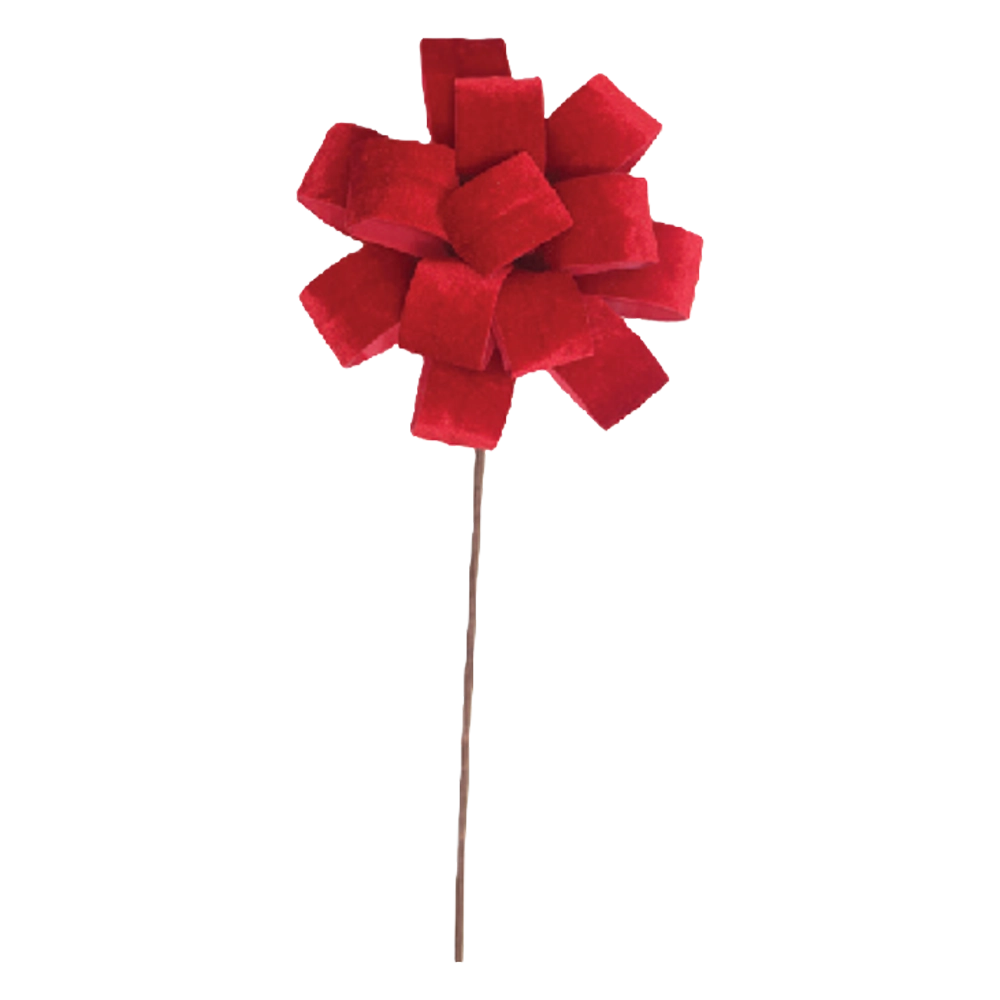 Fiore Fiocco Rosso Natalizio – Ø 20 cm, L 45 cm